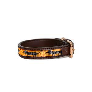 42548-45-01-dog-collar-with-handmade-beads-kentucky-orange